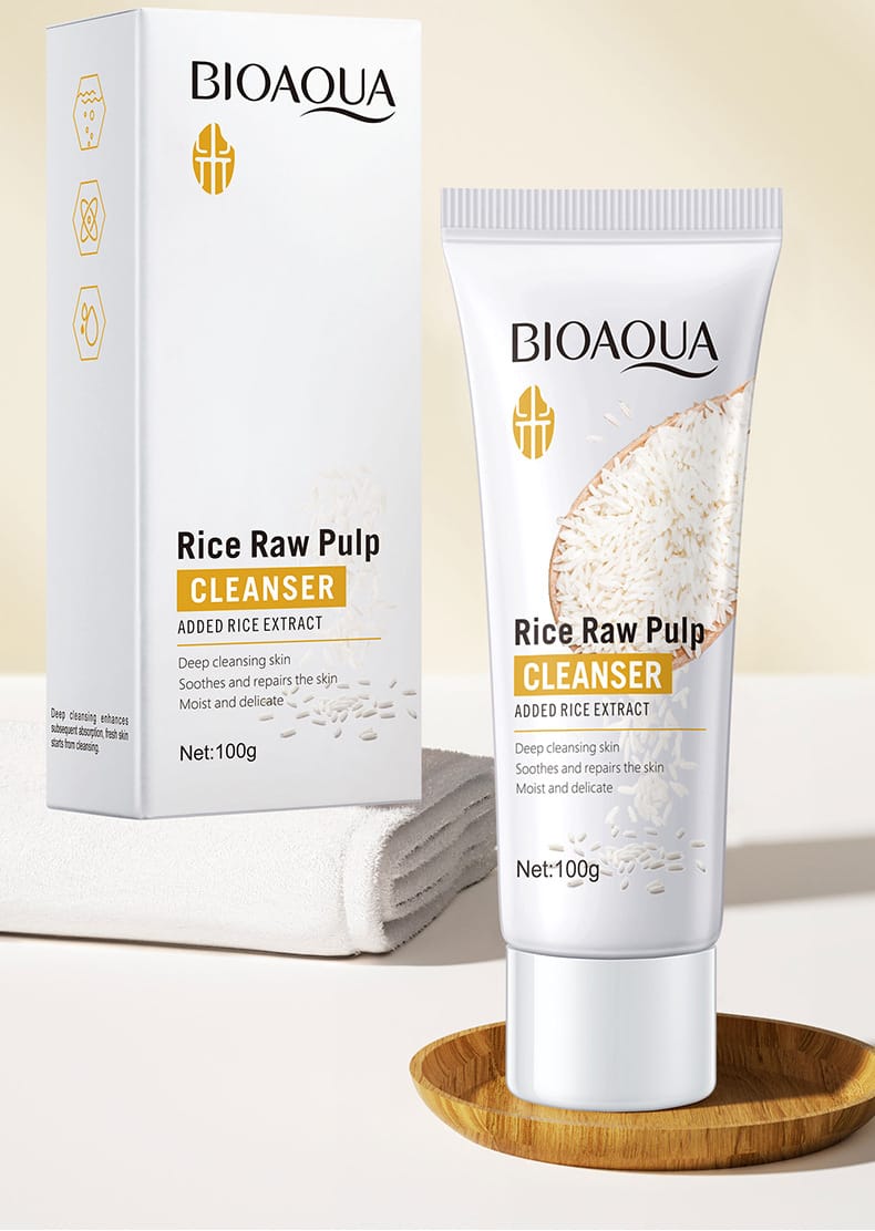 BIOAQUA Rice Raw Pulp Skin Whitening Product - Facial Cleanser
