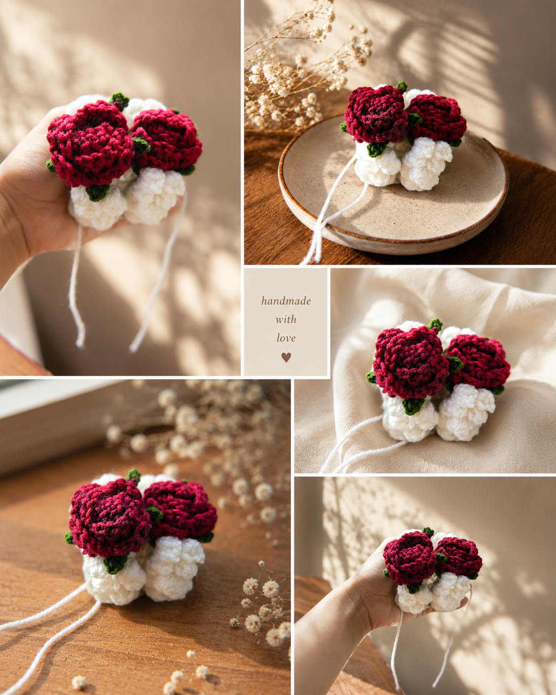 Handmade Crochet Baby Gajra Bracelet – Soft Floral Wrist Accessory for Babies