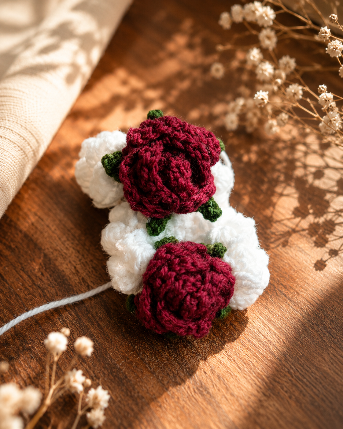 Handmade Crochet Baby Gajra Bracelet – Soft Floral Wrist Accessory for Babies