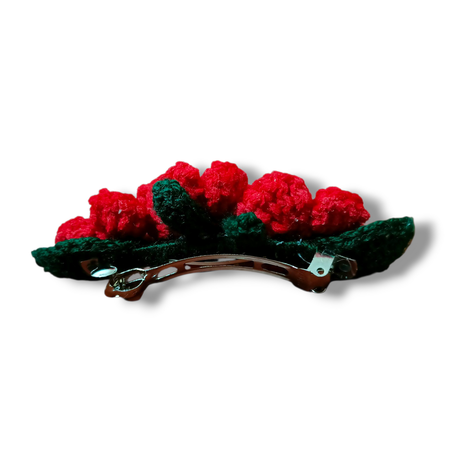 Handmade Crochet Rose Hair Clip 🌹 | Pearl Floral Barrette | Aesthetic Hair Accessory for Girls & Women